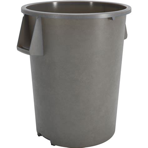 84105523 Bronco Round Waste Bin Trash Container 55 Gallon Gray