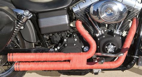 You'll also see a reduction in the faster exhaust gasses move, the more power you'll receive. 25FT x 2" Red Exhaust Wrap - CafeRacerWebshop.com