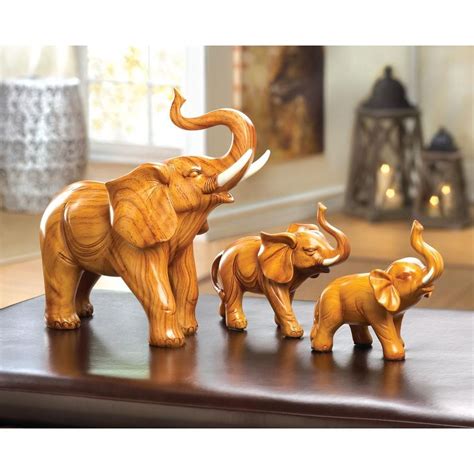 Lucky Elephant Figurine Elephant Figurines Elephant Carving Lucky