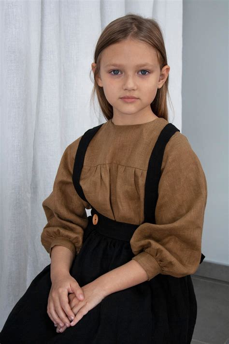Girl Pinafore Skirts For School Uniform Toddler Linen Etsy
