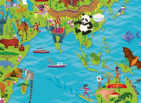 Childrens Picture World Map Large Cosmographics Ltd
