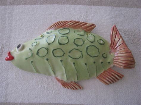 Ceramic Fish Colorful Tropical Decor Fish Wall Hanging Clay