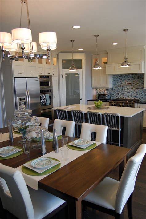 Breakfast bar dining table combo. {parade of homes} | Kitchen dining combo, Dining room combo
