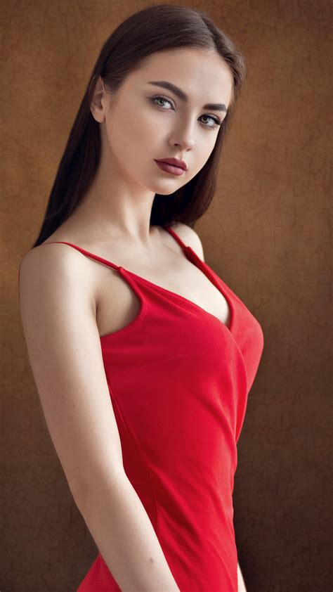 2160x3840 Beautiful Girl In Red Dress Sony Xperia Xxzz5 Premium Hd 4k
