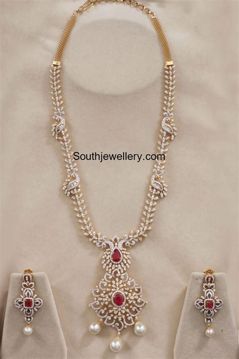 Peacock Diamond Haram Indian Jewellery Designs