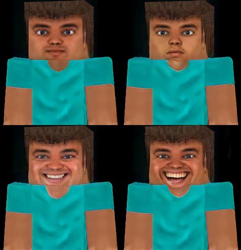 Realistic Minecraft Steve With Different Facial Expressions Scrolller