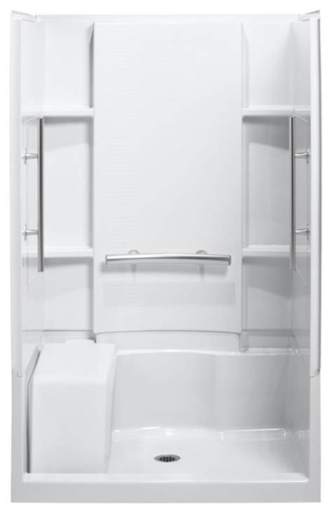 Bathtubs sterling bath/shower whirlpool system 76090110 specifications 60 (152.4 cm) whirlpool bath and wall surround (2 pages) bathtubs sterling afd bath 71041112 standard fit shower kit with seat in white with 274 reviews and the sterling accord seated 36 in. Sterling Accord 36"x48"x74.5" Vikrell Alcove Shower Kit ...