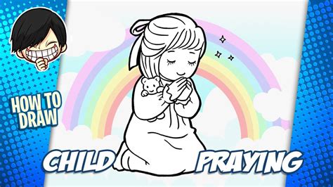 How To Draw Child Praying Step By Step Youtube