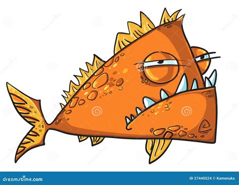 Angry Fish Cartoon Vector Illustration 35986172