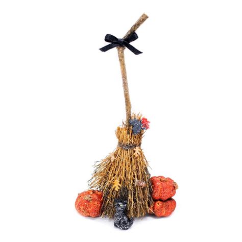 Fall Witches Broom Display Dollhouse Junction