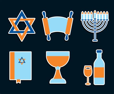 Jewish Element Icons Vector Vector Art And Graphics