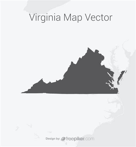 Freepiker Virginia Map Dark Vector Design