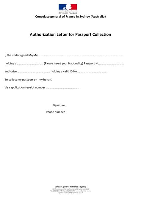 Sample Authorization Letter To Pick Up Passport Authorization Letter