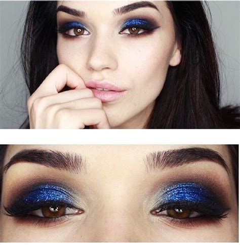 Blue Eyeshadow Look For Brown Eyes Via EasyNeon Subtle Makeup Blue