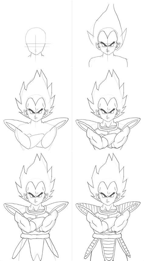 It's been a while since i drew any dragon ball characters, let alone any anime character. how to draw Vegeta | Desenhos dragonball, Goku desenho ...