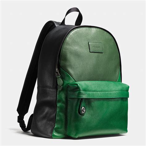 Lyst Coach Campus Backpack In Patchwork Pebble Leather In Green For Men