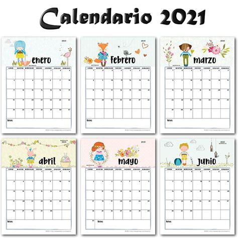 Calendario 2021 Para Llenar Calendario Mensual Organizador Anual