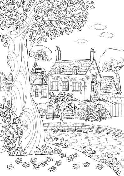dibujos-de-paisajes-para-colorear-e-imprimir | Paisaje para colorear