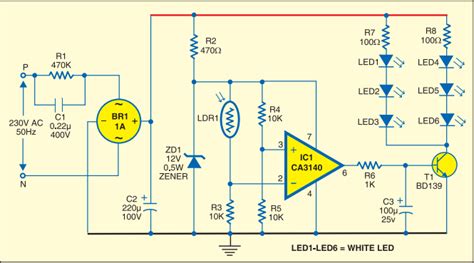 An ldr or light dependent resistor is a resistor where the resistance decreases with the strength of the light. Simple Strip LED Lamp | Circuits-Projects