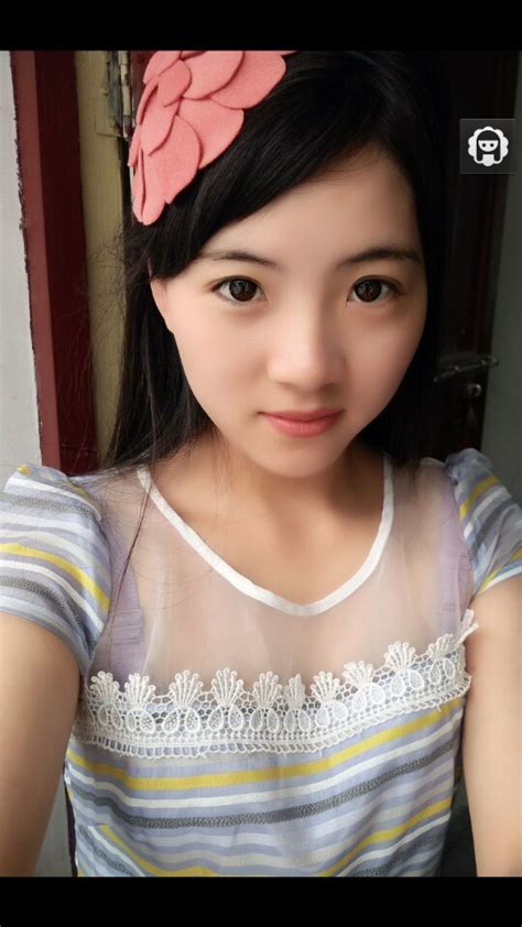 cute chinese girl selfie my last year at school