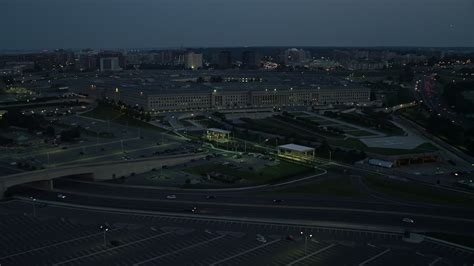 48k Stock Footage Aerial Video Approaching The Pentagon In Washington