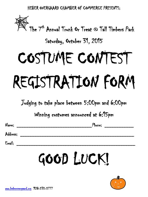 Costume Contest Registration Form Fill Out And Sign Online Dochub
