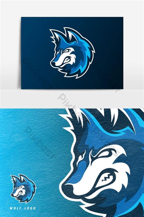 Blue Wolf Esport Gaming Mascot Logo Vector Graphic Element Png Images