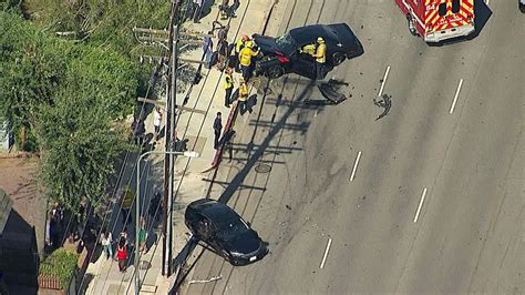 Suspected Street Race Causes 6 Car Crash In Woodland Hills