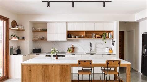 Black and white kitchen table non experimental research. Japandi House, Towradgi - Transitional - Kitchen ...