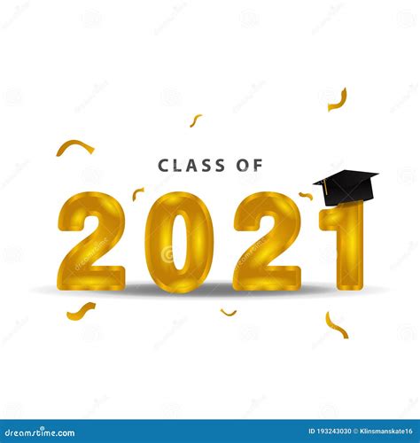 Gold Graduation Class Of 2021 Banner Design Template Stock Illustration