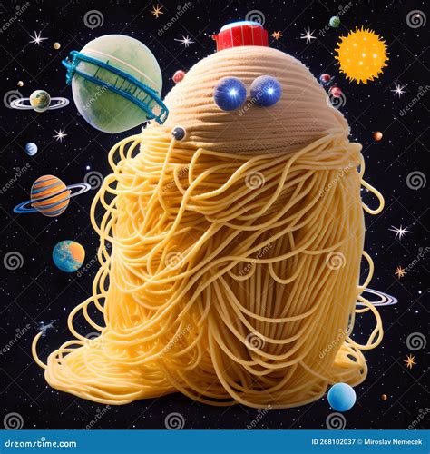 Spaghetti Monster Attacks Generative Ai Illustration Stock