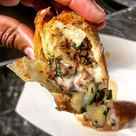 This recipe for philly cheese steak sandwich is just what you need in your life. Philly Cheesesteak Egg Rolls ™️ | Food, Philly cheese ...