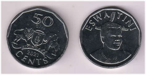Eswatini Swaziland 50 Cents 2021 Unc Coin Kb Coins And Currencies