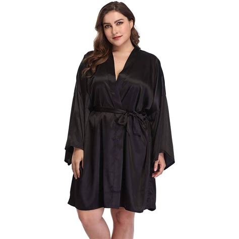 Plus Size Silk Robes For Women With Belt 100 Real Short Silk Kimono R