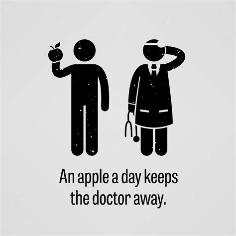 An Apple A Day Keeps The Doctor Away Vector Art At Vecteezy