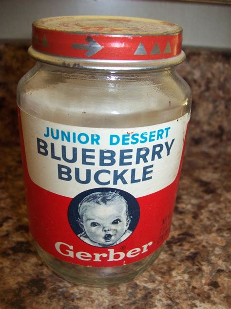 Vintage Gerber Blueberry Buckle Junior Dessert Baby Food Jar Etsy