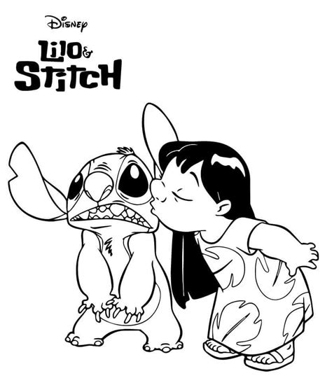 Coloring Stitch Pages Lilo Disney Printable Heart Book Print Cute