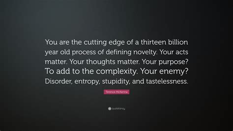 Terence McKenna Quote You Are The Cutting Edge Of A Thirteen Billion Year Old Process Of