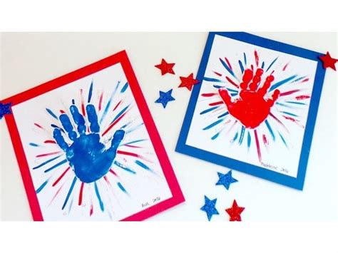 4th Of July Craft Hand Print Fireworks Fourth Of July Crafts For