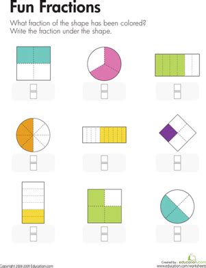 Fun Fractions | Worksheet | Education.com