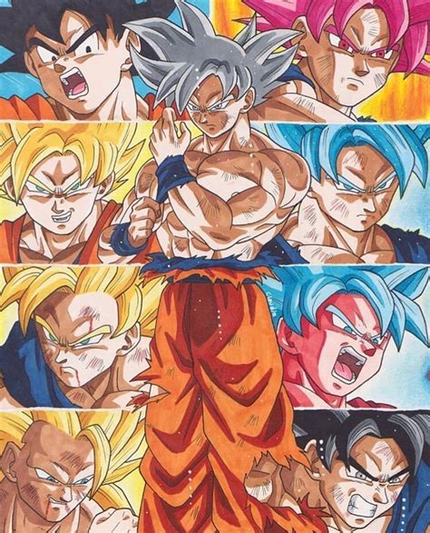 Son Goku All Transformations Anime Dragon Ball Super Dragon Ball Art