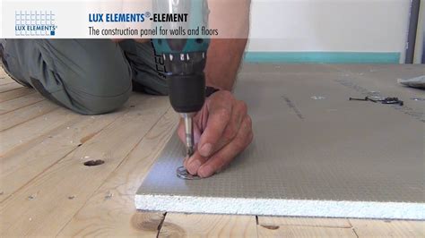 20mm gebundener schüttung von fermacell ab uk sicke, darauf fermacell estrichelement 2x10mm mit stufenfalz und eine zusätzliche 3. LUX ELEMENTS Installation: Construction panel ELEMENT on ...