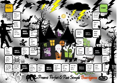 Halloween Board Game Present Perfect And Past Simple Halloween