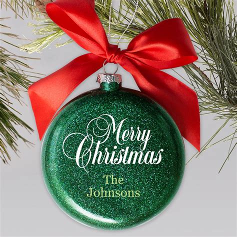 Personalized Merry Christmas Glass Holiday Ornament Tsforyounow