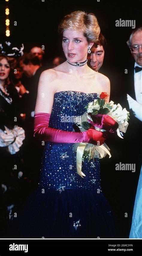 Diana Princess Of Wales Wearing A Murray Arbeid Dress At The Phantom