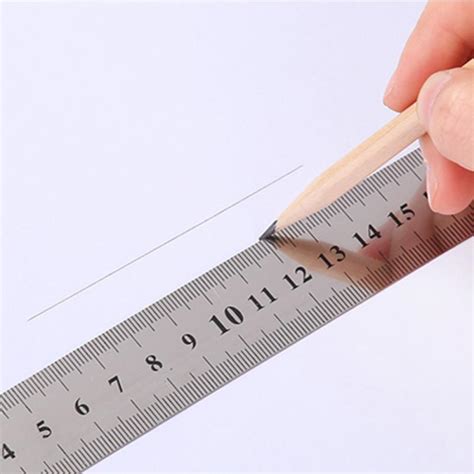 Stainless Metal Ruler Practical Metric And Inches Measurement Double