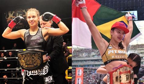 Height, age, weight, last fight and next fight. Kickboxing Champions Antonina Shevchenko and Ariane Lipski ...