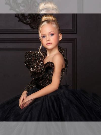 Black Sequin Tutu Gown Little Girls Formal Dress Mia Belle Girls