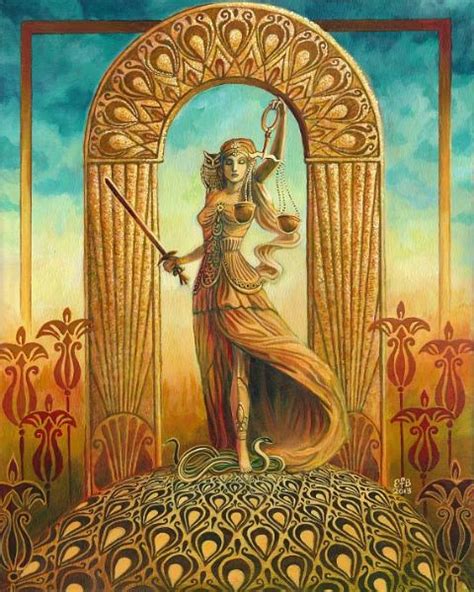 Justice Tarot Goddess By Emily Balivet Mythological Goddess Art
