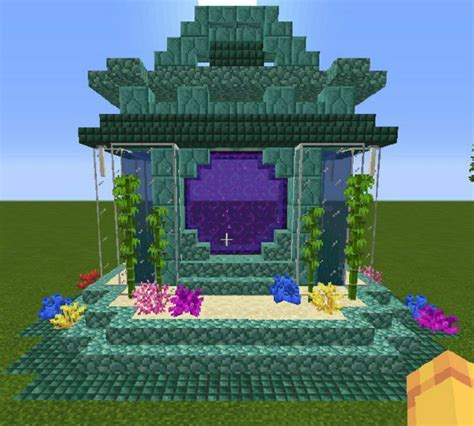 a ocean monument nether portal inspired that i made minecraftbuilds